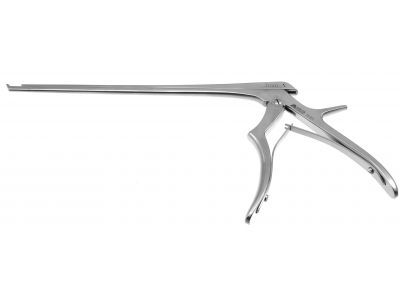 Ceramic Cut Medium Kerrison Rongeur, Thin Footplates, Small Handles, 15.0 Mm Opening, 40 Degree Up, Black Ceramic Coat, 5.0 Mm Bite, 7" (17.8 Cm)